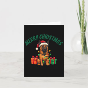 Belgisch Malinois zu Weihnachten verkleidet Karte