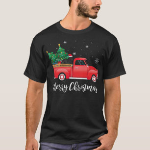 Belgisch Sheepdog Dog Riding Red Truck Körperkunst T-Shirt