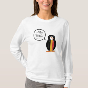 Belgisch sprechende Ms. Penguin personalisierte Da T-Shirt