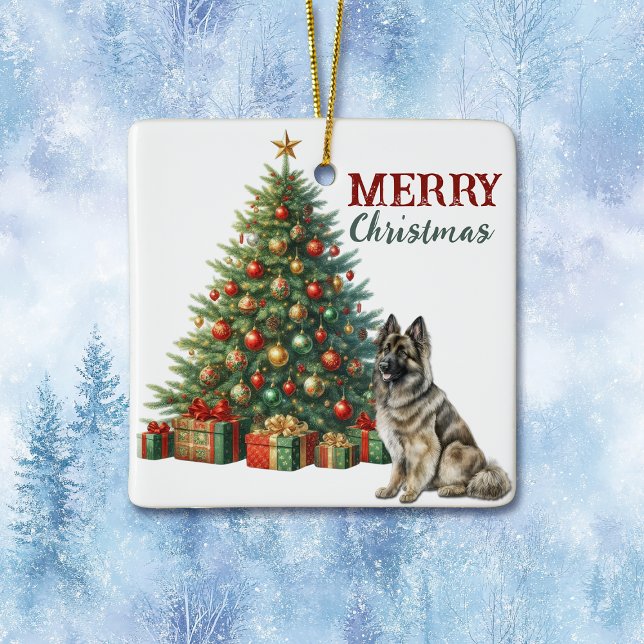 Belgisch Tervuren Dog Christmas Tree Keramikornament (Von Creator hochgeladen)