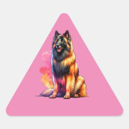 Belgisch Tervuren Dog Dreieckiger Aufkleber