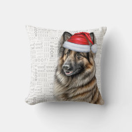 Belgisch Tervuren Dog Watercolor Weihnachten Kissen