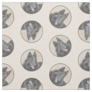 Belgisch Tervuren Shepherd Fawn Painting Dog Art Stoff