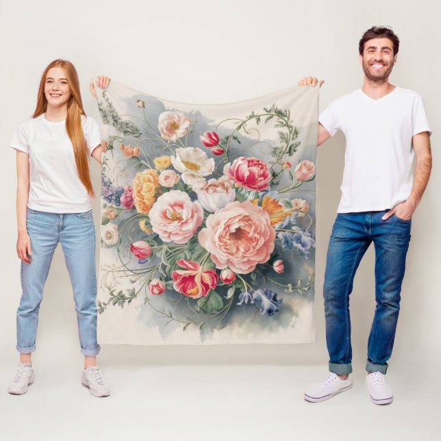 Belgische Blumengestalt Fleecedecke (Beispiel)