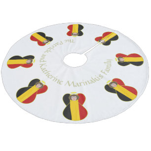 Belgische Engelflagge Weihnachten  Fleece Weihnachtsbaumdecke
