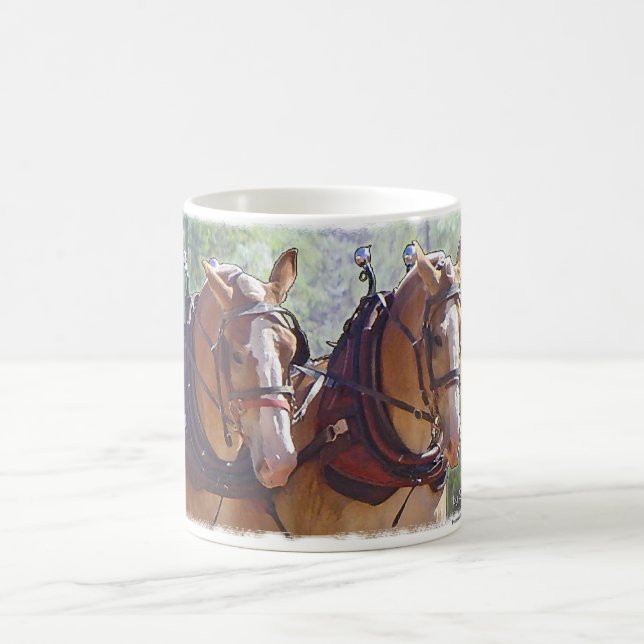 Belgische Entwurfs-Pferdeprotokollierung Kaffeetasse (Mittel)
