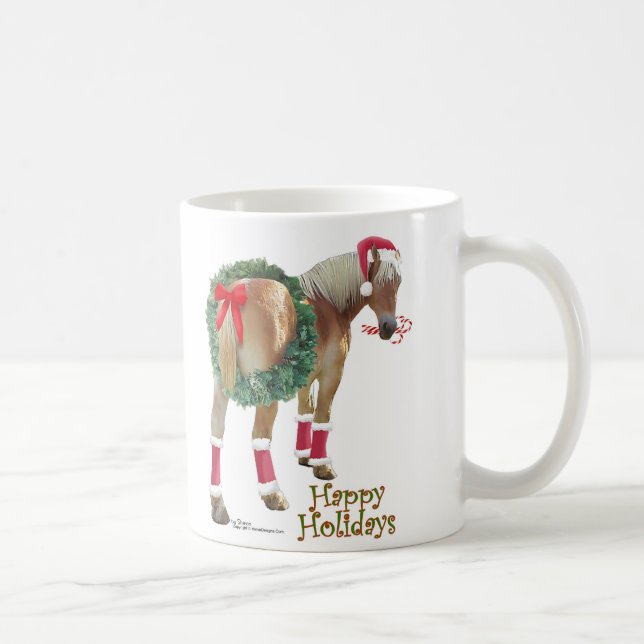 Belgische Entwurfs-PferdeweihnachtsTasse Kaffeetasse (Rechts)