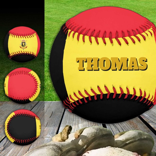 Belgische Flagge, Belgien, Monogramm/Baseball-Bäll Baseball (Von Creator hochgeladen)