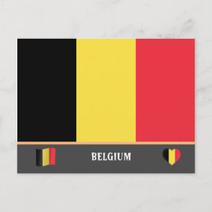 Belgische Flagge & belgisches Land Reise / Belgien Postkarte