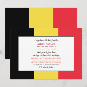 Belgische Flagge, Flagge Belgiens Hochzeit Einladung