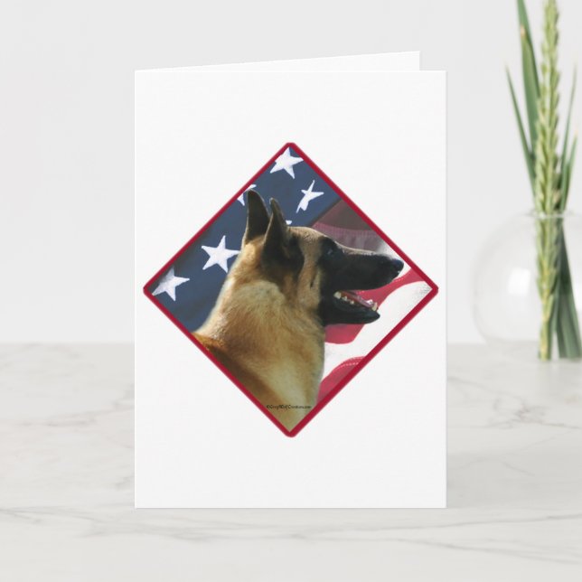 Belgische Flagge Malinois 2 Feiertagskarte (Vorderseite)