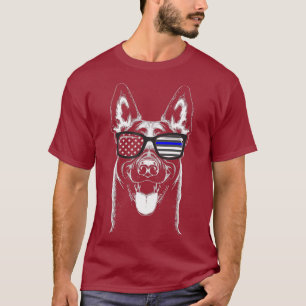 Belgische Flagge Malinois K9 Einheit Thin Blue Lin T-Shirt