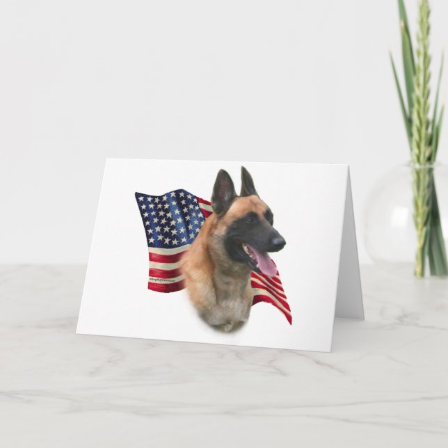 Belgische Flagge Malinois Karte (Vorderseite)