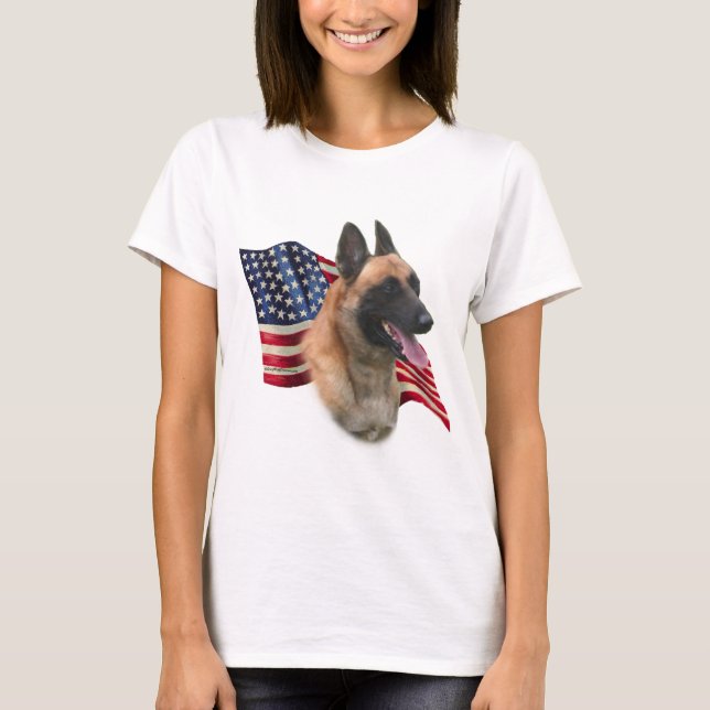 Belgische Flagge Malinois T-Shirt (Vorderseite)