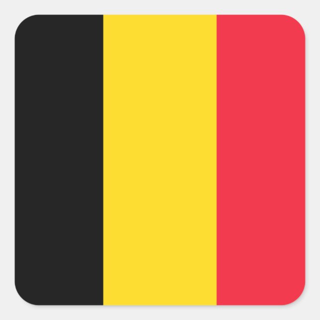 belgische Flagge Quadratischer Aufkleber (Vorderseite)