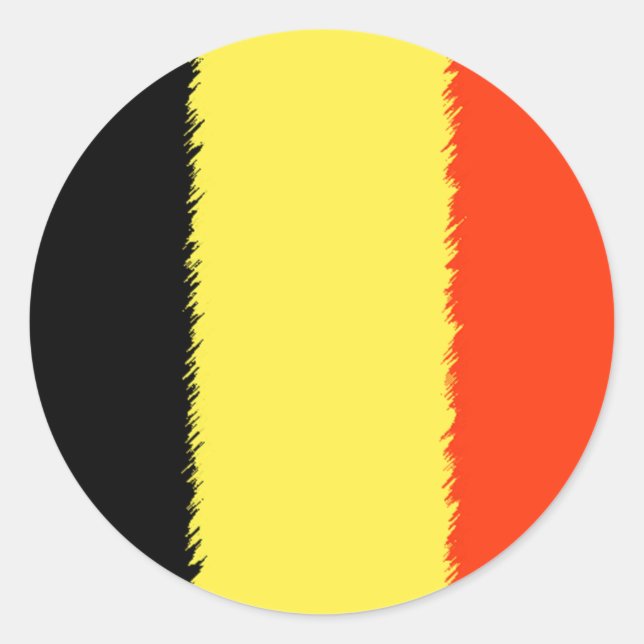 belgische Flagge Runder Aufkleber (Vorderseite)