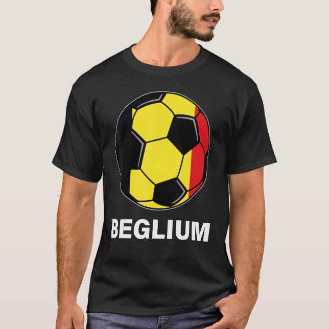 Belgische Fußballmannschaft Förderer Belgien Flag  T-Shirt (Vorderseite)