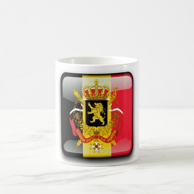 Belgische glatte Flagge Kaffeetasse (Mittel)