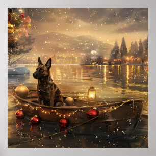 Belgische Malinoi Weihnachtsfeiertage Poster