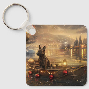 Belgische Malinoi Weihnachtsfeiertage Schlüsselanhänger