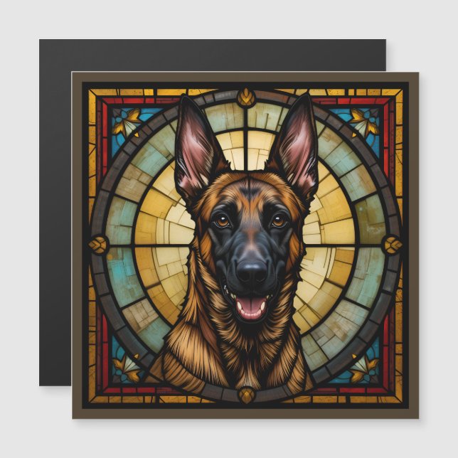 Belgische Malinois-Magnet-Karte Magnetkarte (Vorne/Hinten)