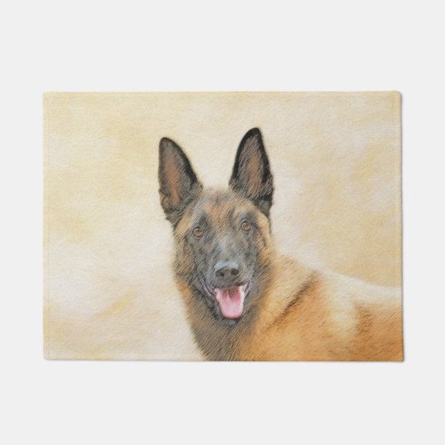 Belgische Malinois-Malerei - Niedliche Original Hu Fußmatte (Vorderseite)