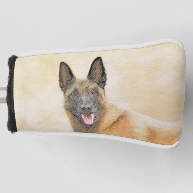 Belgische Malinois-Malerei - Niedliche Original Hu Golf Headcover (Vorderseite)