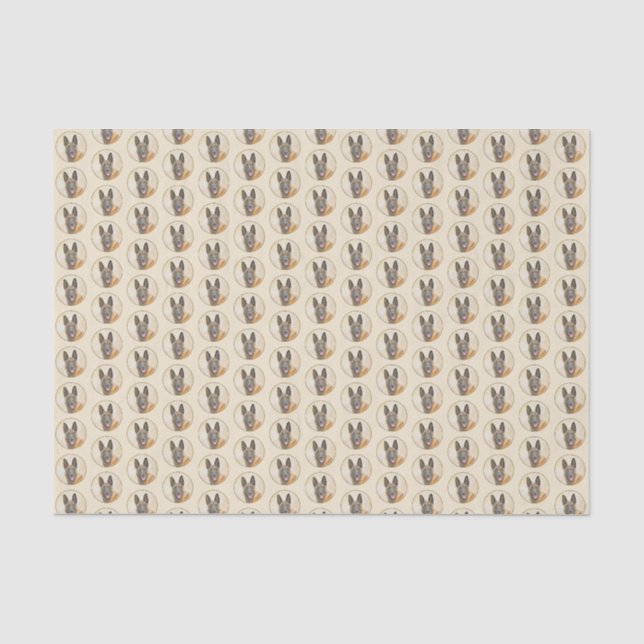 Belgische Malinois-Malerei - Niedliche Original Hu Seidenpapier (Vorderseite)