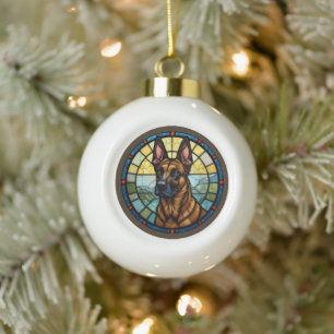 Belgische Malinois-Verkleidung Keramik Kugel-Ornament