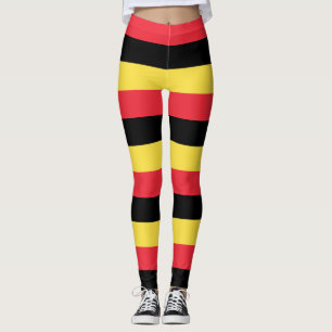Belgische Nationalflagge Farben Horizontal Gestrei Leggings