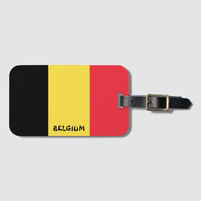 Belgische Nationalflagge Patriotisch Gepäckanhänger (Vorderseite (Horizontal))