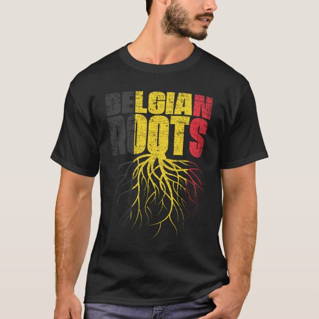 Belgische Roots Belgien Heritage Flag T-Shirt (Vorderseite)