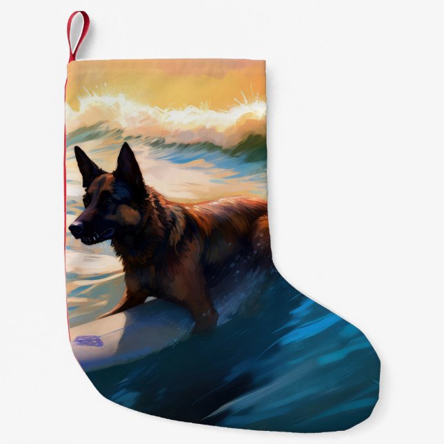 Belgische Schäfer-Strandmalerei Kleiner Weihnachtsstrumpf (Vorderseite)
