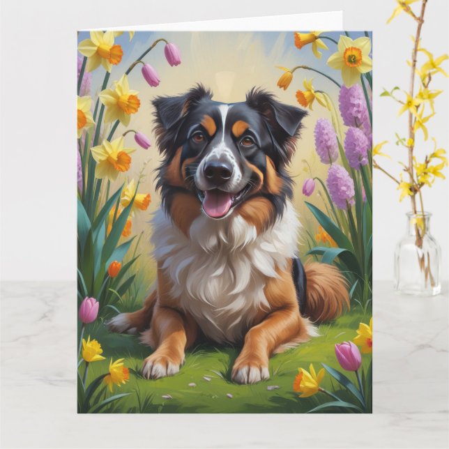 Belgische Schäferfrühlingsblumen Malerei Karte (Gelbe Blume)