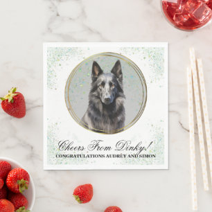 Belgische Schäferhund-Hochzeitsservietten mit Hund Serviette