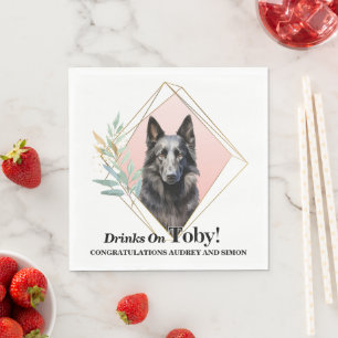 Belgische Schäferhund-Hochzeitsservietten mit Hund Serviette