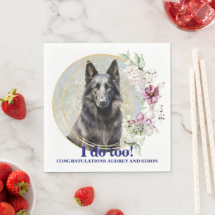 Belgische Schäferhund-Hochzeitsservietten mit Hund Serviette