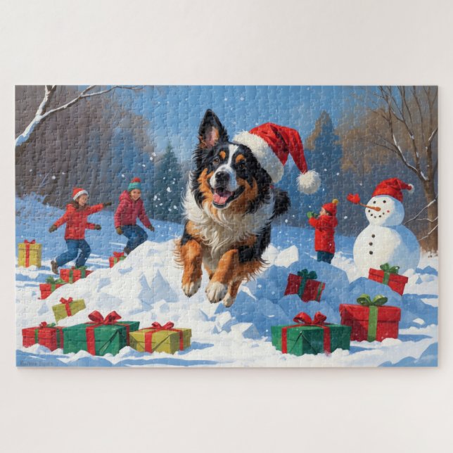 Belgische Schäferhütte Weihnachts-Schneeszene (Horizontal)