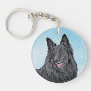 Belgische Schafhund-Malerei - Niedliche Original H Schlüsselanhänger