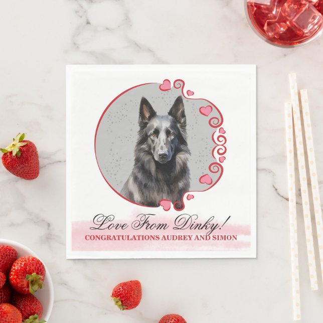 Belgische Schafhunde Hochzeit von Napkins mit Hund Serviette (Beispiel)
