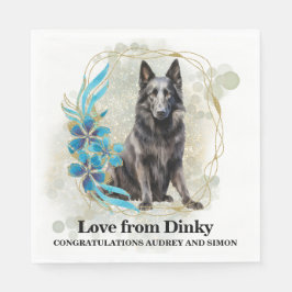 Belgische Schafhunde Hochzeit von Napkins mit Hund Serviette