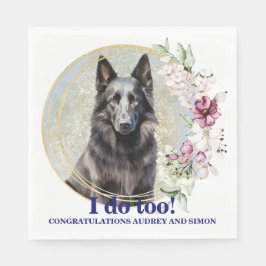 Belgische Schafhunde Hochzeit von Napkins mit Hund Serviette