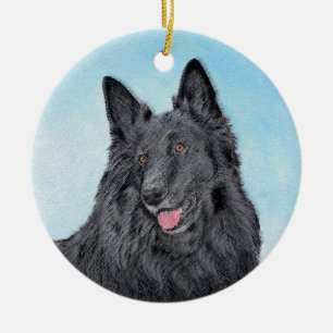 Belgische Schafhundemalerei - Niedliche Original H Keramik Ornament