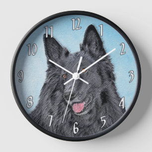Belgische Schafhundemalerei - Niedliche Original H Uhr