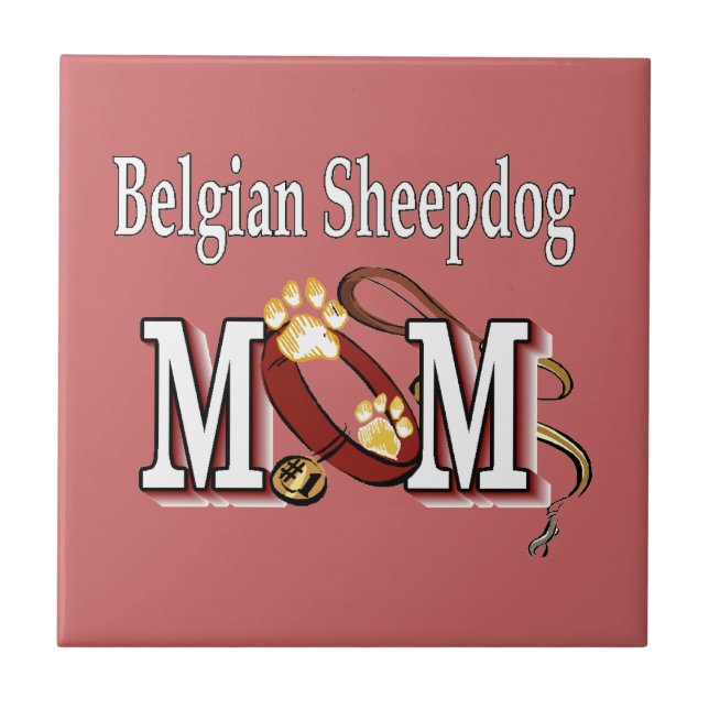 Belgische Sheepdog-MAMA Fliese (Vorderseite)