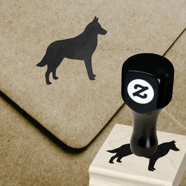 Belgische Silhouette Malinois Hunde Rasse Gummistempel (Von Creator hochgeladen)