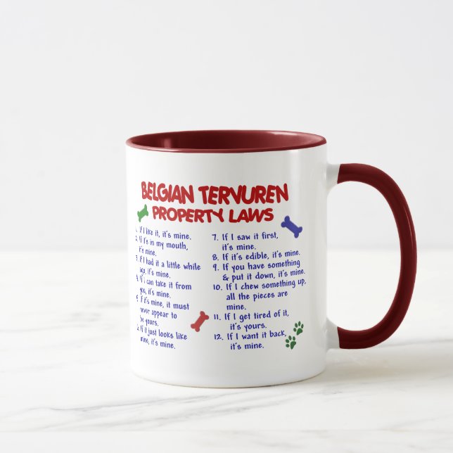 BELGISCHE TERVUREN Eigentums-Gesetze 2 Tasse (Rechts)