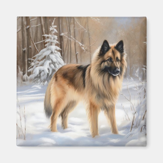 Belgische Tervuren lassen es Weihnachten Magnet (Vorne)