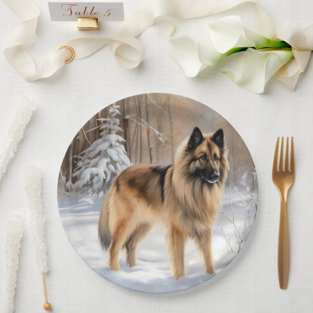 Belgische Tervuren lassen es Weihnachten Pappteller (Hochzeit)