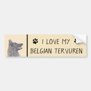 Belgische Tervuren Malerei - Niedliche Original Hu Autoaufkleber